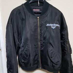 Harley Davidson Jacket, New York Cafe, Bomber-Style, Embroidered, Large